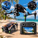 Drone H34 Profissional 4K Controle com Tela LCD FPV Sensor de Obstáculos + Bag e 1 Bateria Bivolt