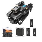 Drone M8 Câmera Dupla, Motor Brushless, Evita Obstáculos, 3 Baterias