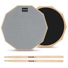 Drum Practice Pad Donner Silent de 12 polegadas com baquetas cinza