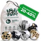 Dryer Balls Wooly Heroes XL, pacote com 6, reduz o tempo de estática e secagem Dryer Balls Wooly Heroes XL, pacote com 6, reduz o tempo de estática e secagem