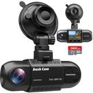 Dual Dash Cam DKK M08 1080P frontal e interna com cartão SD de 32 GB Dual Dash Cam DKK M08 1080P frontal e interna com cartão SD de 32 GB