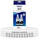 Dualpack 2 Refis Tinta Preta Original Epson T664 P/ Impressoras Epson L121 L200 L210 L355 L365 L375 L395 L495 L555