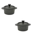 Duas cacarolinhas - panelinhas de ferro forno mesa 9,5 x 4,5