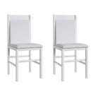 Duas Cadeiras para Sala de Jantar Madeira Maciça 600 Branco Duas Cadeiras para Sala de Jantar Madeira Maciça 600 Branco