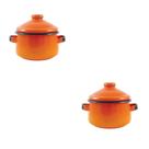 Duas Mini Caçarola em Agata - 500 ML - Laranja - Indução