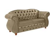 Duas Namoradeiras Chesterfield Merlô 2 Lugares - Corano Bege / Decoração, recepção, sala tv estar