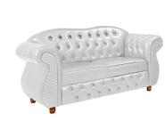 Duas Namoradeiras Chesterfield Merlô 2 Lugares - Corano Branco / Decoração, recepção, sala tv estar