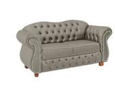 Duas Namoradeiras Chesterfield Merlo 2 Lugares - Suede Cinza / Decoração, recepção, sala tv estar
