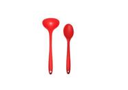 Duas Peças de Concha e Colher em Silicone Vermelho Livre de BPA UnyHome