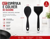 Duas Peças - Espátula e Colher de Silicone Preto UNYHOME