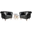 Duas poltronas Chesterfield Capitonê Duque - Corano Preto / Decoração, Recepção, Salas de Tv e Estar