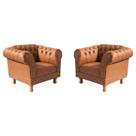 Duas Poltronas Chesterfield Capitonê Duque ECO Caramelo Decoração, Recepção, Salas de Tv e Estar Duas Poltronas Chesterfield Capitonê Duque ECO Caramelo Decoração, Recepção, Salas de Tv e Estar