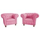 Duas Poltronas Chesterfield Capitone Luis XV - Suede Rosa / decoração, sala tv estar, recepção Duas Poltronas Chesterfield Capitone Luis XV - Suede Rosa / decoração, sala tv estar, recepção