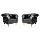 Duas Poltronas Chesterfield Duque Capitonê - Corano Preto Duas Poltronas Chesterfield Duque Capitonê - Corano Preto
