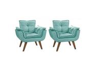 Duas Poltronas Chesterfield Luxo Opala - AZUL ACQUA / SALA, RECEPÇÃO, ESCRITÓRIO