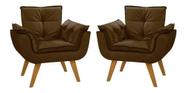 Duas Poltronas Chesterfield Luxo Opala SALA/RECEPÇÃO/ESCRITÓRIO SUEDE MARROM