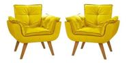 Duas Poltronas Chesterfield Luxo Opala -SUEDE AMARELO / SALA, RECEPÇÃO,ESCRITÓRIO