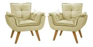 Duas Poltronas Chesterfield Luxo Opala SUEDE BEGE SALA/RECEPÇÃO/ESCRITÓRIO