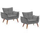 Duas Poltronas Chesterfield Luxo Opala - SUEDE CINZA CAMURÇA / SALA, RECEPÇÃO, ESCRITÓRIO