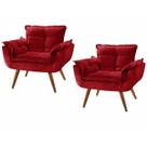 Duas Poltronas Chesterfield Luxo Opala SUEDE VERMELHO SALA/RECEPÇÃO/ESCRITÓRIO