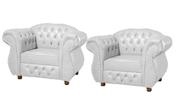 Duas Poltronas Chesterfield Merlo - Corano Branco / Decoração, recepção , barbearia, sala tv estar