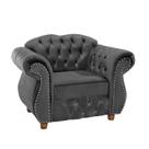 Duas Poltronas Chesterfield Merlo Suede Cinza / decoração, sala tv estar, recepção