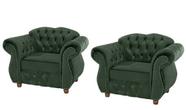 Duas Poltronas Chesterfield Merlo - Suede Verde Musgo / Decoração, recepção , barbearia, sala tv estar Duas Poltronas Chesterfield Merlo - Suede Verde Musgo / Decoração, recepção , barbearia, sala tv estar