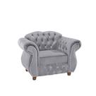 Duas Poltronas Chesterfield Merlo - Veludo Cinza Prata / Decoração, recepção , barbearia, sala tv estar