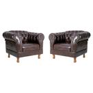 Duas Poltronas Duque Chesterfield Capitone Marrom