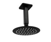Ducha 15 cm Preto Fosco em inox 304 Braço de Teto 10 cm Ducha 15 cm Preto Fosco em inox 304 Braço de Teto 10 cm