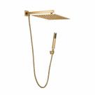 Ducha 20x20 Slim Fina + braço com desviador Dourado Escovado