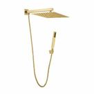 Ducha 20x20 Slim Fina + braço com desviador Dourado Fosco