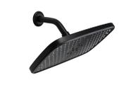 Ducha 30x20 cm Preto Fosco Retangular c/ Cano de Parede