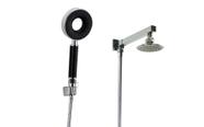 Ducha ABS 10 cm com Cano Parede 20 cm com Chuveirinho Manual com 2 Jatos e Trava