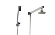 Ducha ABS 10 cm Redonda com Cano de Parede 30 cm e Desviador com Ducha Manual em ABS com Trava