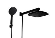 Ducha ABS Black 21 cm Quadrada com Chuveirinho Manual em ABS com Trava