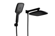 Ducha ABS Black Matte Quadrada 21 cm com Duchinha de Mão Preto Fosco em ABS com Trava Ducha ABS Black Matte Quadrada 21 cm com Duchinha de Mão Preto Fosco em ABS com Trava