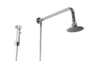 Ducha ABS Cromada 10 cm com Cano 90 Graus e Chuveirinho de Mão em ABS com Trava