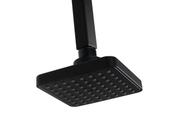 Ducha ABS Flatt Quadrada 10 cm Preto c/ Braço de Teto 40 cm