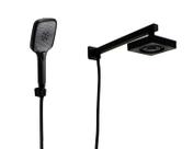 Ducha AutoLimpante ABS Preto de Parede com Ducha Manual