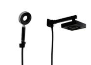 Ducha Autolimpante Quadrada Black em ABS com Chuveirinho 3 Jatos