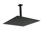 Ducha Black 40x40 cm Inox 304 c/ Cano Suporte de Teto 24 cm