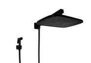 Ducha Black Matte 30x20 cm em ABS Retangular com Ducha de Mão em Metal com Trava