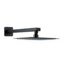 Ducha Chuveiro 20x20cm Com Braco Reto 40Cm Aco Inox 304 Preto