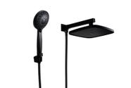 Ducha Chuveiro 21 cm Quadrada em ABS Preto Fosco com Duchinha Manual com Trava em ABS Ducha Chuveiro 21 cm Quadrada em ABS Preto Fosco com Duchinha Manual com Trava em ABS