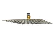 Ducha Chuveiro 25x25 cm em Inox Slim Quadrada Dourada Golden com Suporte Niple de Teto