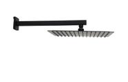 Ducha Chuveiro 30 cm Slim Quadrada Black Matte em Inox com Braço de Parede Quadrado Preto Fosco Ducha Chuveiro 30 cm Slim Quadrada Black Matte em Inox com Braço de Parede Quadrado Preto Fosco