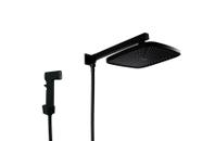 Ducha Chuveiro ABS Preto Fosco 21 cm com Chuveirinho Manual com Trava