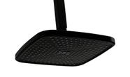 Ducha Chuveiro ABS Quadrado 21 cm com Braço Suporte de Teto 24 cm Preto Fosco