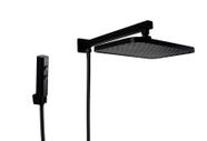 Ducha Chuveiro Black Matte ABS Retangular com Duchinha Manual com 2 Jatos
